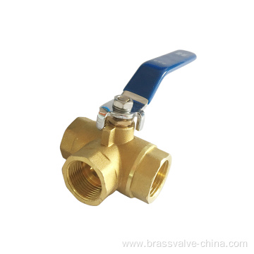 Hot forging 3 way brass ball valve